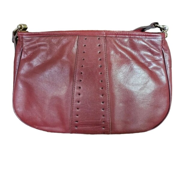 Etienne Aigner Vintage Burgundy Leather Shoulder Bag Purse Minimalist Classic - Picture 5 of 10